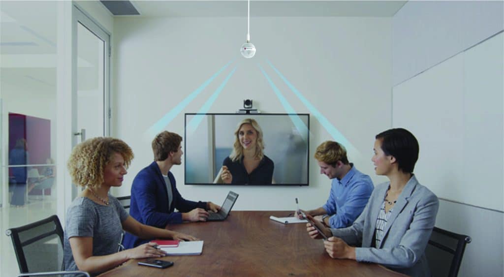 The Polycom Ceiling Microphone is the best ceiling microphone for conference rooms, zoom rooms, Microsoft Teams, GoToMeeting, Cisco Webex, and more.