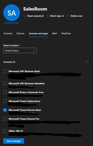 Assign Microsoft Teams Room License